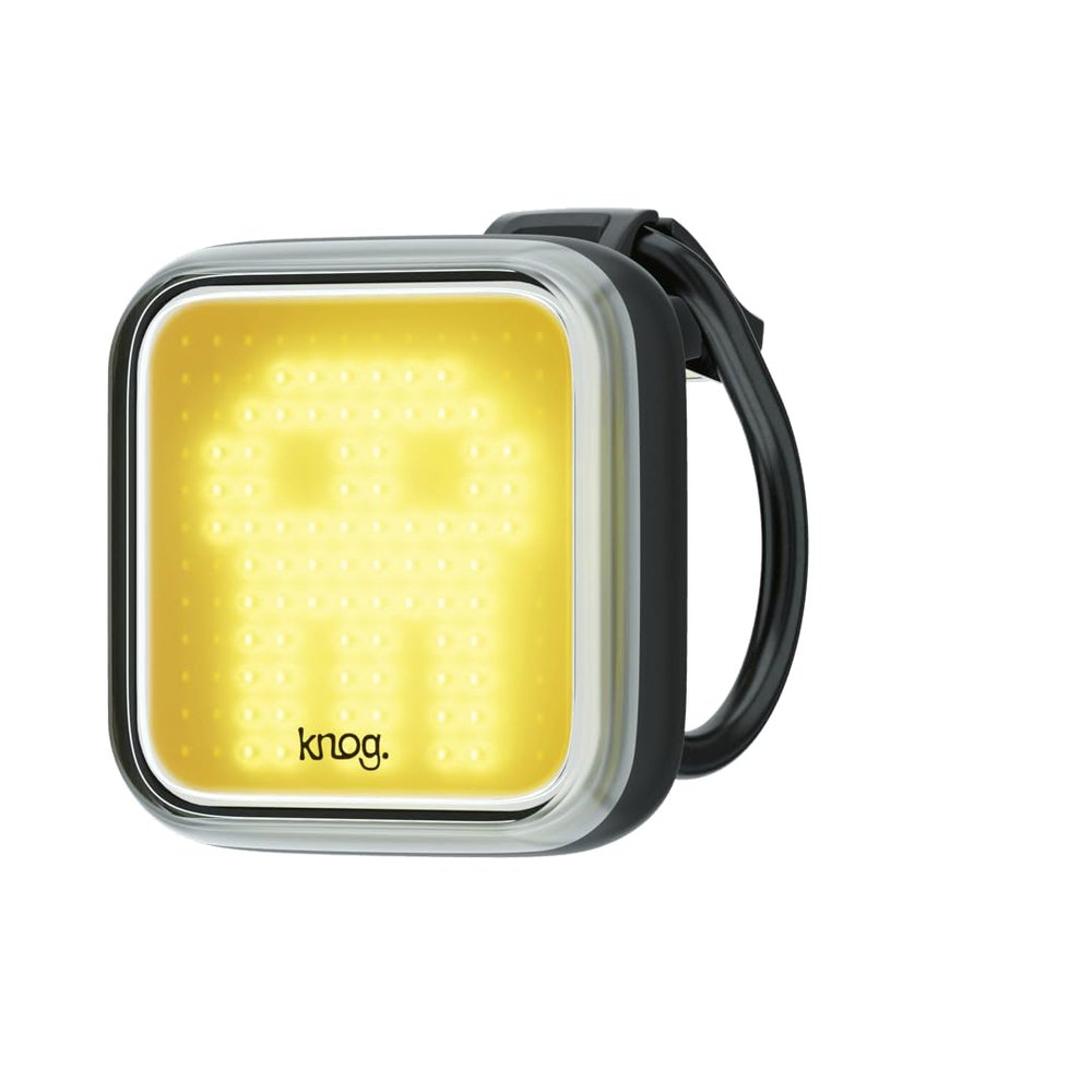 Knog Blinder Front Bike Light - 200 Lumen Rechargeable Bicycle Light - Bright LED Bike Headlight with Integrated USB Charging, 8 Light Modes, IP67 Waterproof, Fits 22-32mm Handlebars - Skull Design.