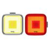 Knog Blinder Bike Light Twinpack - Bright 200/100 Lumen Bike Headlight and Tail Light Set,Waterproof Bicycle Light,USB Rechargeable,Unique Square Pattern,Long Runtime - For Road & Trail Cycling,Square view 1