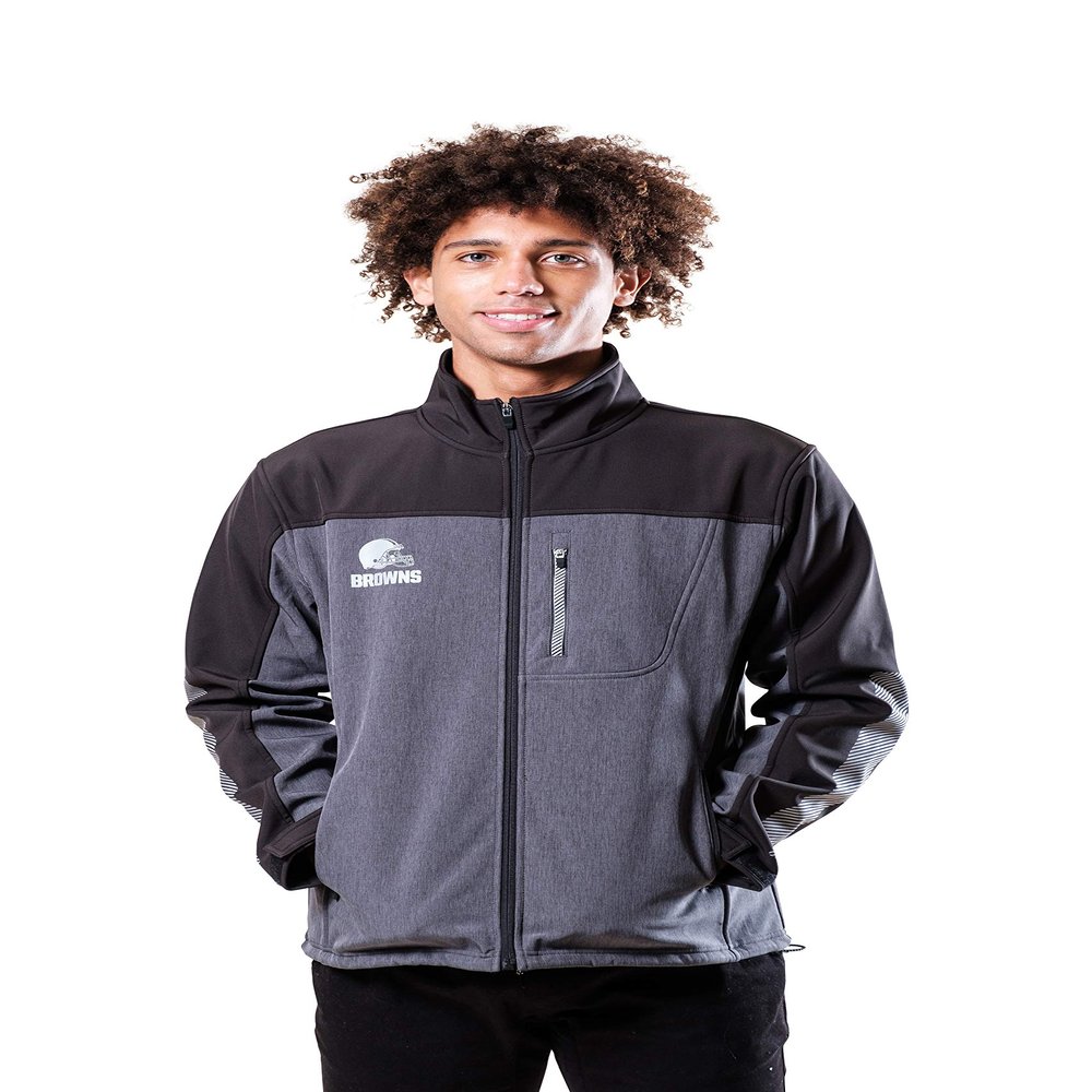 Ultra Game Adults NFL Official Supreme Satin Heritage Jacket, Cleveland Browns, Black, Small