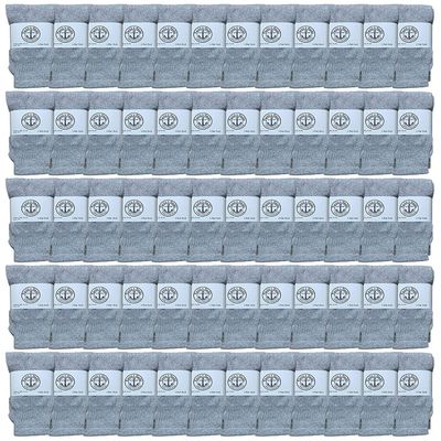60 Pairs Of Yacht & Smith Wholesale Kids Tube Socks, Childrens Cotton Referee Sport Socks Size 6-8 (6-8 Gray)