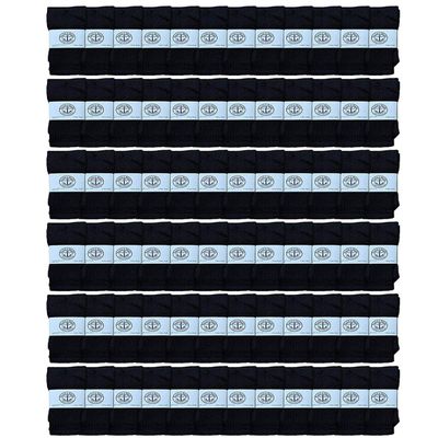 72 Pairs Of Yacht & Smith Wholesale Kids Tube Socks, Childrens Cotton Referee Sport Socks Size 6-8 (6-8 Black)