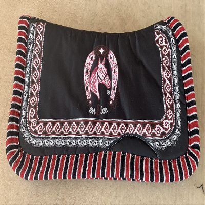 Horse Saddle Pad Carona Suadero Charro para Caballo Saddle Blanket (Black)