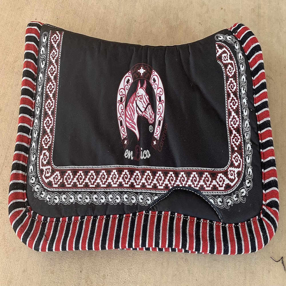 Horse Saddle Pad Carona Suadero Charro para Caballo Saddle Blanket (Black)