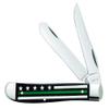 Case WR XX Pocket Knife Green Line - Mini Trapper - Smooth Black Bone W/Color Inlays Item #9576 - (6207 SS) - Length Closed: 3 1/2 Inches view 1