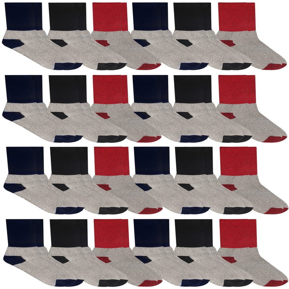 Yacht & Smith 24 Mens & Womens Cotton Thermal Crew Socks, Cold Weather Boot Sock Shoe Size 8-12 (Assorted Womans 9-11)