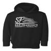 Baku Apparel San Francisco Football Fans SF Nation Flag Classic Little Kids Girls Boys Toddler Hooded Sweatshirt (Black, 4T)