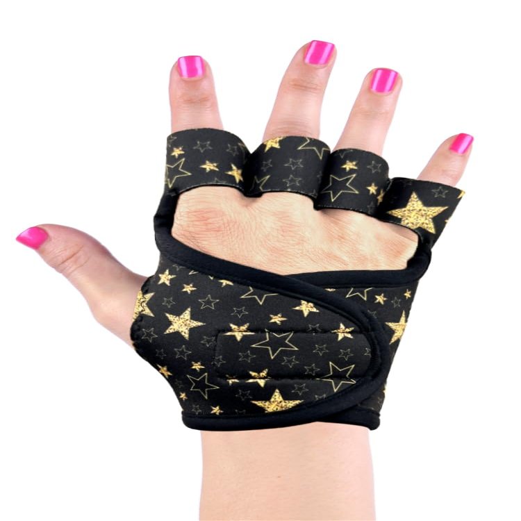 Womens Gelometrics Gel Padded Gloves | Neoprene Gloves for Wrist Support | Pilates and Lagree | No-Slip Extreme Silicone (Wonder of Woman Alter Ego, X-Small)