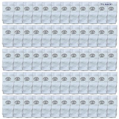 72 Pairs Of Yacht & Smith Wholesale Kids Tube Socks, Childrens Cotton Referee Sport Socks Size 6-8 (6-8 White)