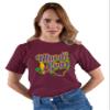 5X-Large Maroon Mens Retro Distressed Mardi Gras Fleur De Lis & Beads T-Shirt view 2