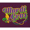 5X-Large Maroon Mens Retro Distressed Mardi Gras Fleur De Lis & Beads T-Shirt view 4