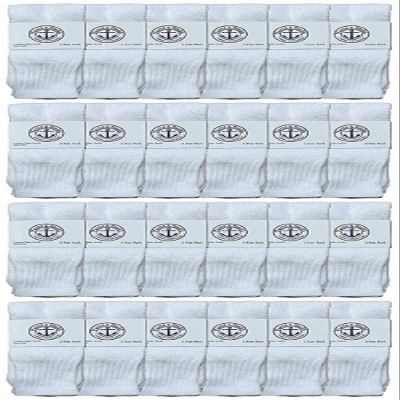 24 Pairs Of Yacht & Smith Wholesale Kids Tube Socks, Childrens Cotton Referee Sport Socks Size 6-8 (6-8 White)