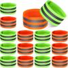 Gejoy 16 Pieces Reflective Bands Reflector Bands for Wrist, Arm, Ankle, Leg, High Visibility Reflective Gear Safety Reflector Tape Straps for Night Walking, Cycling and Running (Green, Orange) view 1