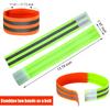 Gejoy 16 Pieces Reflective Bands Reflector Bands for Wrist, Arm, Ankle, Leg, High Visibility Reflective Gear Safety Reflector Tape Straps for Night Walking, Cycling and Running (Green, Orange) view 2