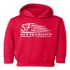 Baku Apparel San Francisco Football Fans SF Nation Flag Classic Little Kids Girls Boys Toddler Hooded Sweatshirt (Red, 2T) view 1