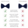 Bow Tie House Babies Classic Pre-Tied Bow Tie Formal Solid Tuxedo (Small, Navy Blue) view 3