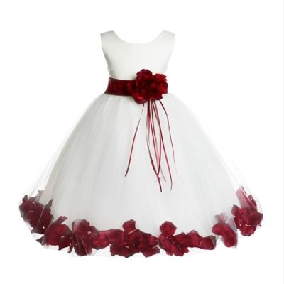 ekidsbridal Rose Petals White Flower Girl Dresses Pageant Dress Baptism Dress 007ss 16