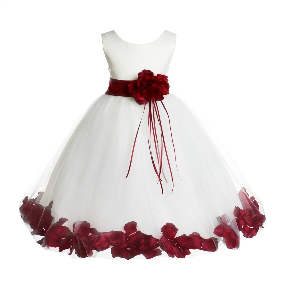 ekidsbridal Rose Petals White Flower Girl Dresses Pageant Dress Baptism Dress 007ss 16