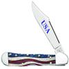 Case WR XX Pocket Knife Patriotic Smooth Natural Bone Mini Copperlock Item #64141 - (61749L SS) - Length Closed: 3 5/8 Inches view 1