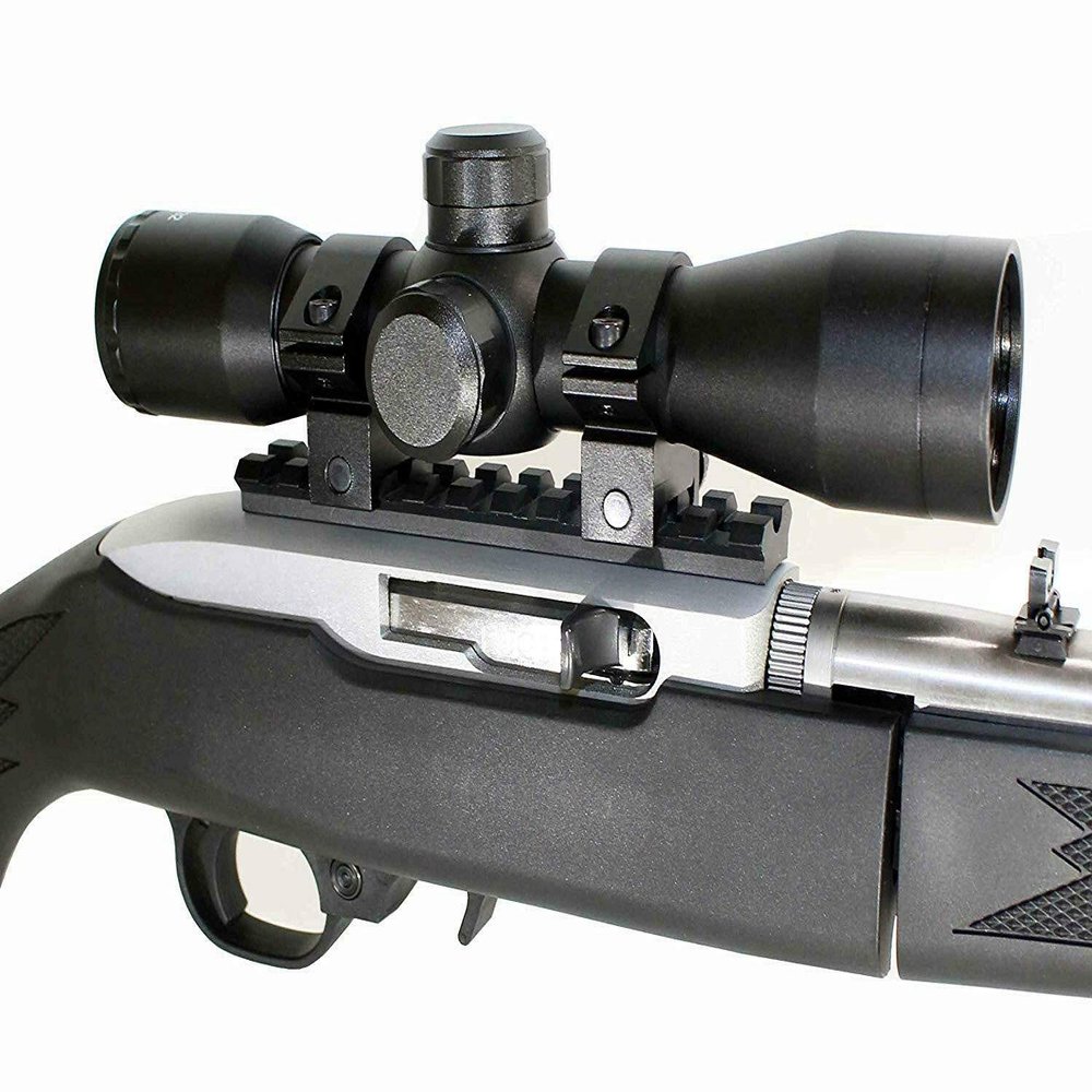 Trinity 4x32 Optics Mil Dot Reticle Crosshair Scope with Free Base Mount Adapter Rings