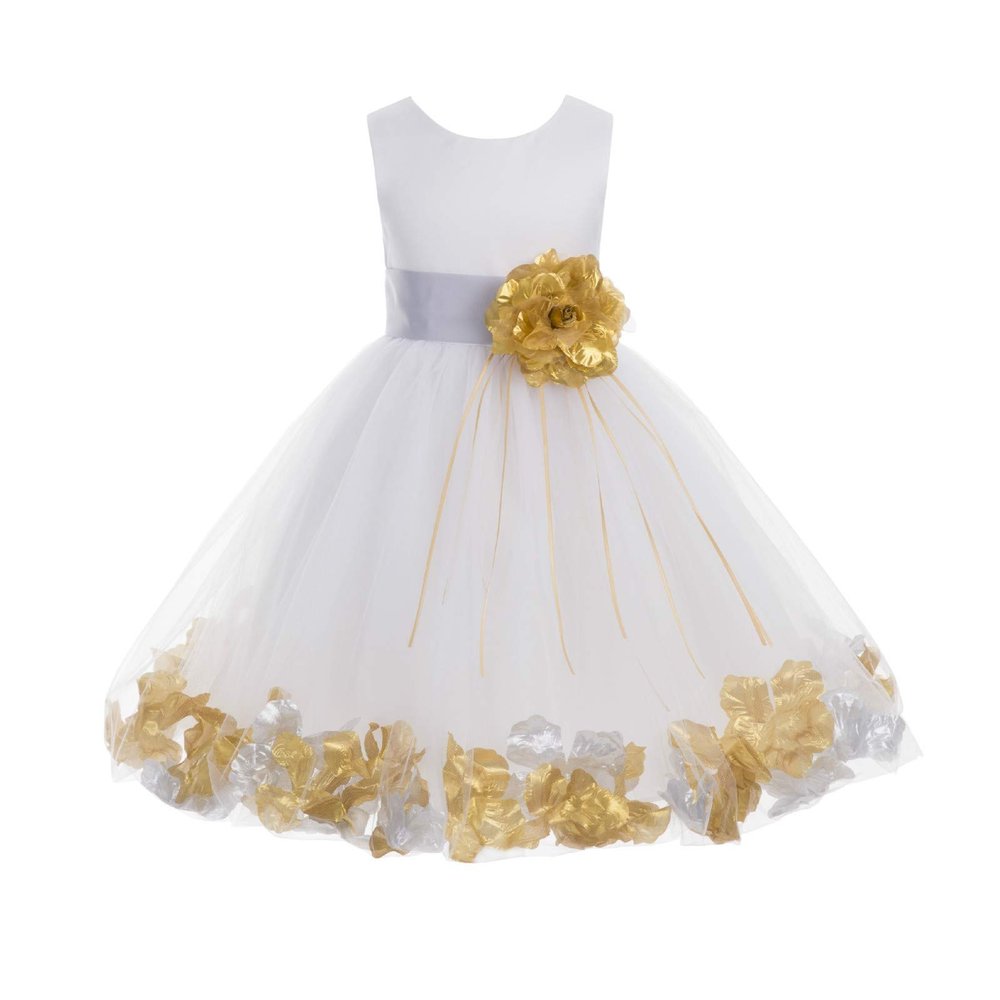 ekidsbridal Rose Petals White Flower Girl Dresses Pageant Dress Baptism Dress 007ss 16