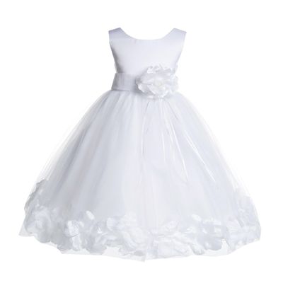 ekidsbridal Rose Petals White Flower Girl Dresses Pageant Dress Baptism Dress 007ss 14