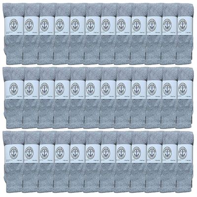 36 Pairs Of Yacht & Smith Wholesale Kids Tube Socks, Childrens Cotton Referee Sport Socks Size 6-8 (6-8 Gray)