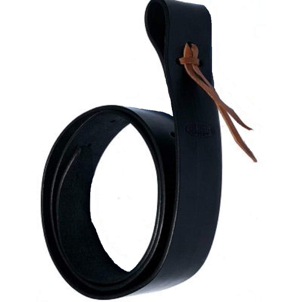 Black Latigo 6 Foot Leather Saddle Cinch Tie Strap