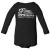Baku Apparel San Francisco Football Fans SF Nation Flag Classic Little Infant Baby Long Sleeve Bodysuit (Black, 18M) view 1