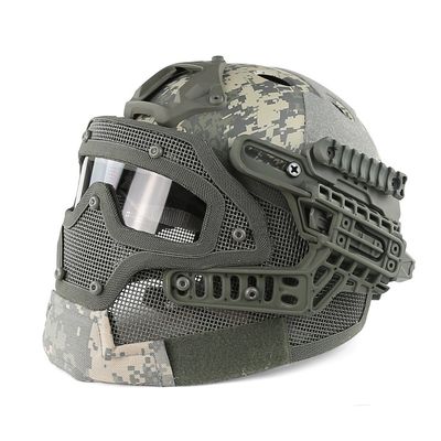 PJ Fast Tactical Helmet Airsoft Paintball Protective Helmet Full Face Mask Molle Mesh Breathable Goggles for Military CS Paintball Shooting, Hunting, Cycling, Motorcycle, Outdoor Sports