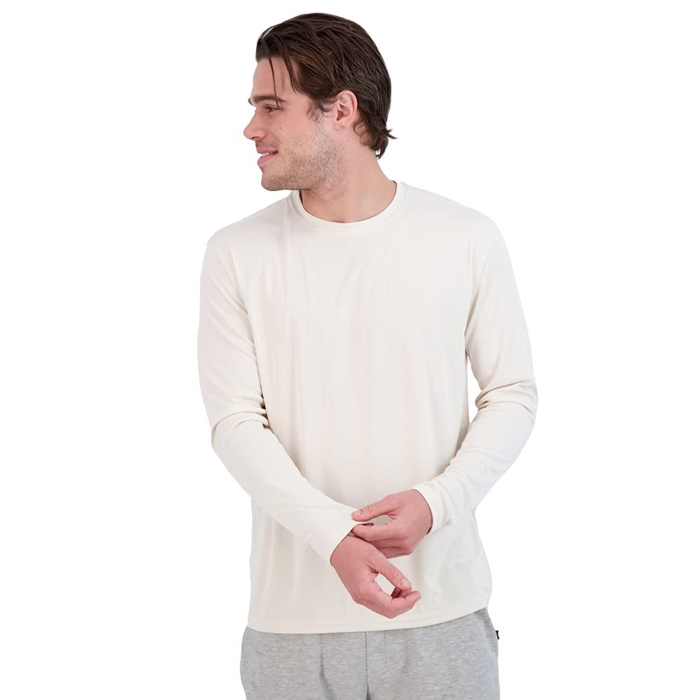 chillBRO. by Denali Mens UPF 50+ Long Sleeve Crew Neck T-Shirt - M, Moondust