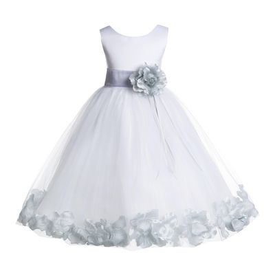 ekidsbridal Rose Petals White Flower Girl Dresses Pageant Dress Baptism Dress 007ss 16