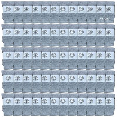 72 Pairs Of Yacht & Smith Wholesale Kids Tube Socks, Childrens Cotton Referee Sport Socks Size 6-8 (6-8 Gray)