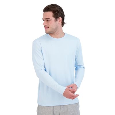 chillBRO. by Denali Mens UPF 50+ Long Sleeve Crew Neck T-Shirt - S, Carolina Blue