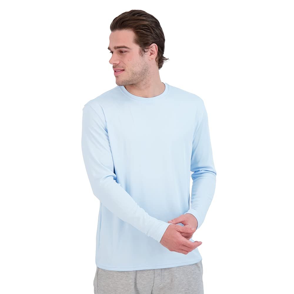 chillBRO. by Denali Mens UPF 50+ Long Sleeve Crew Neck T-Shirt - S, Carolina Blue