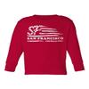 Baku Apparel San Francisco Football Fans SF Nation Flag Classic Little Kids Girls Boys Long Sleeve Toddler T-Shirt (Red, 5T) view 1
