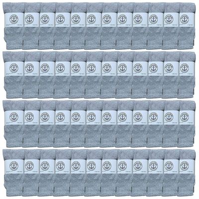 48 Pairs Of Yacht & Smith Wholesale Kids Tube Socks, Childrens Cotton Referee Sport Socks Size 6-8 (6-8 Gray)