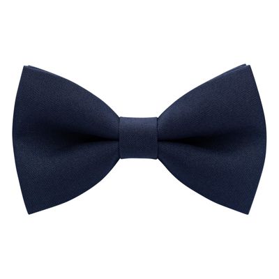 Bow Tie House Boys Classic Pre-Tied Bow Tie Formal Solid Tuxedo (Medium, Navy Blue)