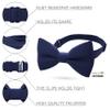 Bow Tie House Boys Classic Pre-Tied Bow Tie Formal Solid Tuxedo (Medium, Navy Blue) view 2