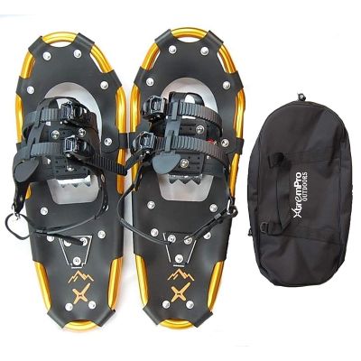 Xtrempro Snowshoes Snow Terrain Lightweight Ergonomic Design Lightweight Aluminum Alloy with 13 Point Crampons 120/160/210/300 lbs. Capacity- 21"/25"/30/36" (Gold, 21)