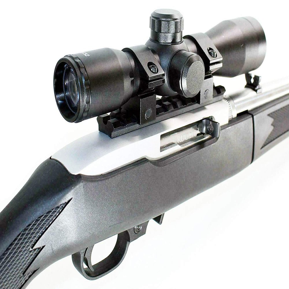 Trinity RangeFinder Reticle Riflescope with 3 Inch Eye Relief 4x32mm for Ruger Mode 10/22.