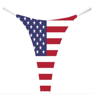 Southern Sisters USA American Flag Thong Panty Small White