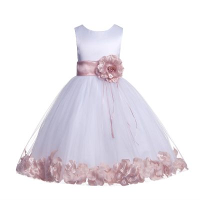 ekidsbridal Rose Petals White Flower Girl Dresses Pageant Dress Baptism Dress 007ss 16