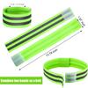 Gejoy 16 Pieces Reflective Bands Reflector Bands for Wrist, Arm, Ankle, Leg, High Visibility Reflective Gear Safety Reflector Tape Straps for Night Walking, Cycling and Running (Green) view 2