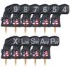 Craftsman Golf Left Handed Golfer 11pcs /Set USA US Flag Clover Leather Black White Green Iron Covers Headcover Set (Black for Left) view 1