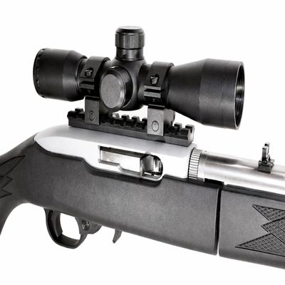 Trinity 4X32 Red Green Rangefinder Illuminated Optical Scope with Base Mount Adapter Rings for Ruger 10/22 Model