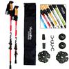 2 Pcs Trekking Poles,Aluminum Lightweight Collapsible Hiking Poles for Women,Walking Sticks for Hiking Carbon Fiber(Red) view 1