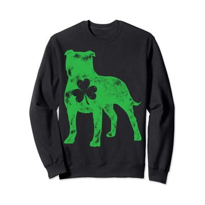Pit Bull St Patricks Day Women Men Shamrock Dog Lover Gifts Sweatshirt