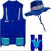 Eagle Eye Explorer Multi-Piece Set Cargo Vest with Reflective Safety Straps, 1 8x21 Magnification Binoculars and Safari Hat for Boys and Girls (Medium/Large, Dark Blue Vest, Hat Binoculars) view 1