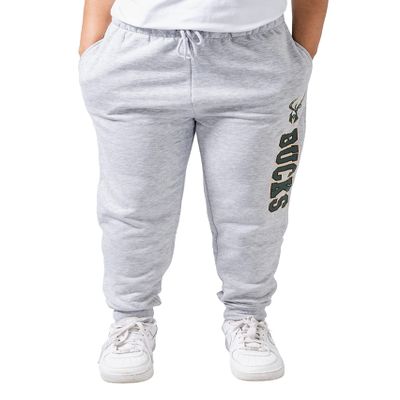 Ultra Game Milwaukee Bucks Women Jogger Pants Active Basic Fleece Sweatpants, Heather Gray, Small