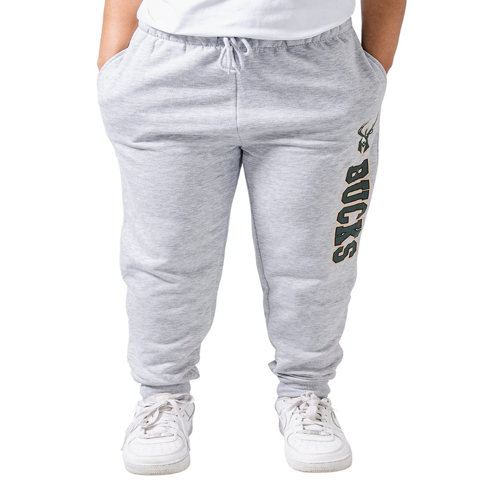 Ultra Game Milwaukee Bucks Women Jogger Pants Active Basic Fleece Sweatpants, Heather Gray, Small